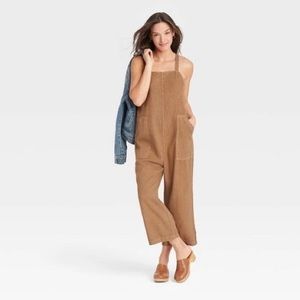 Universal Thread Women's Utility Cropped Jumpsuit Linen Romper
